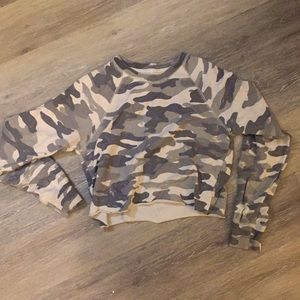 Cropped Terry Cloth Sweatshirt